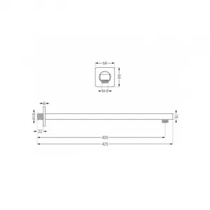 Sprchový set podomietkový MEXEN CUBE DR02 25 cm biely