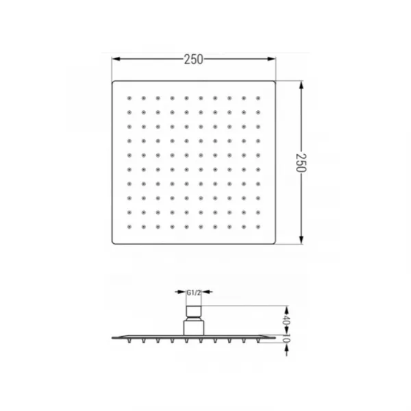 Sprchový set podomietkový MEXEN CUBE DR02 25 cm biely