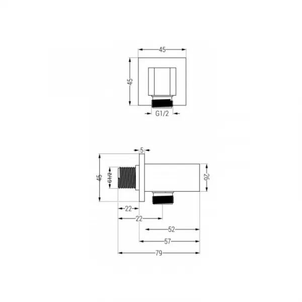 Sprchový set podomietkový MEXEN CUBE DR02 25 cm chróm