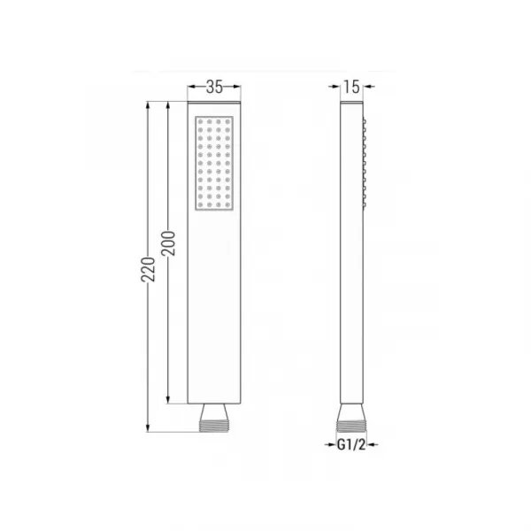 Sprchový set podomietkový MEXEN CUBE DR02 25 cm chróm