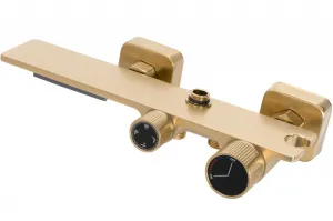 Sprchový set Rea Helix zlatý - vaňová batéria, dažďová, ručná, bidetová sprcha
