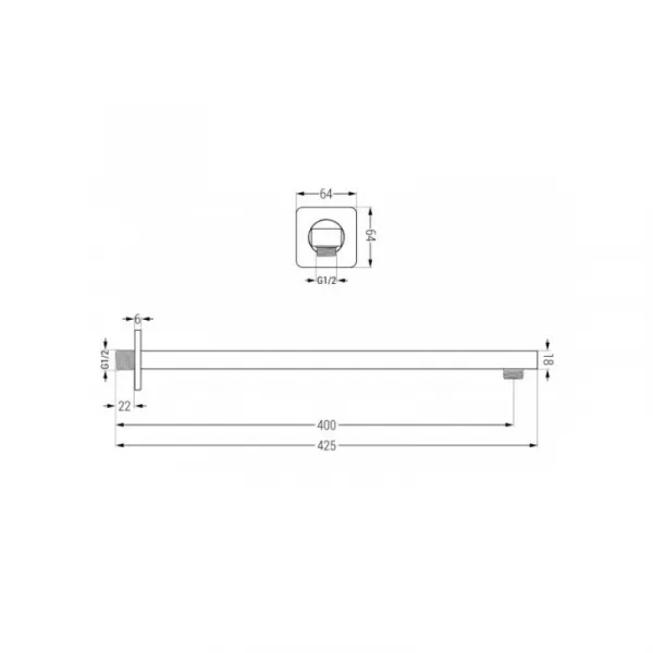 Sprchový set podomietkový MEXEN CUBE DR02 25 cm chróm
