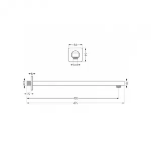 Sprchový set podomietkový MEXEN CUBE DR02 25 cm chróm