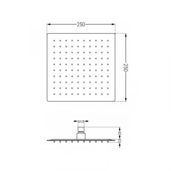 Sprchový set podomietkový MEXEN CUBE DR02 25 cm chróm