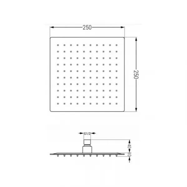 Sprchový set podomietkový MEXEN CUBE DR02 25 cm grafit