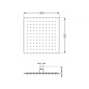 Sprchový set podomietkový MEXEN CUBE DR02 25 cm grafit
