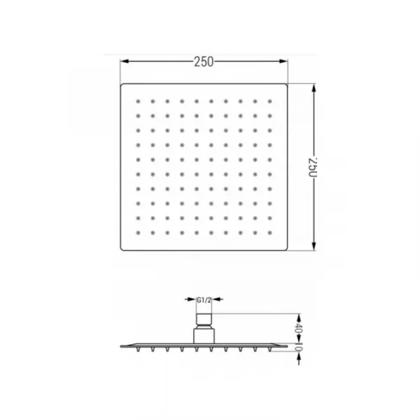Sprchový set podomietkový MEXEN CUBE DR02 25 cm zlatý