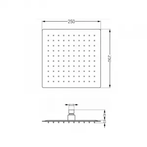 Sprchový set podomietkový MEXEN CUBE DR02 25 cm zlatý