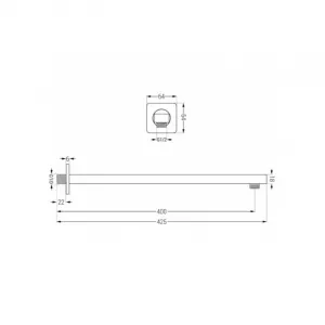 Sprchový set podomietkový MEXEN CUBE DR02 25 cm zlatý