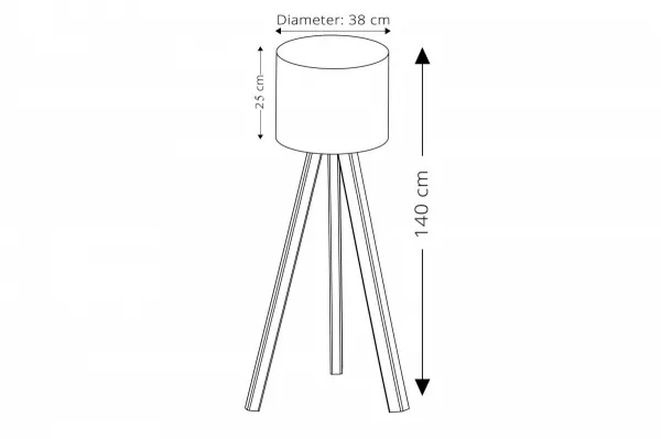 Stojacia lampa SCANDINAVIA, 140 x 38 cm, biela