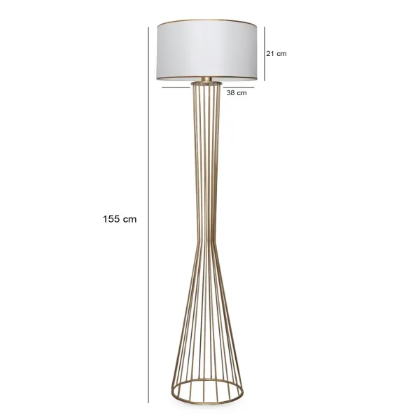 Opviq Stojacia lampa AYD XII 155 cm biela/zlatá