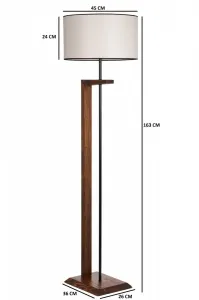 Opviq Stojacia lampa Menekşe Ceviz 163 cm krémová