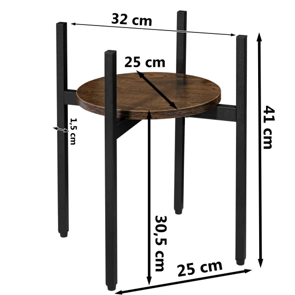 Torre Rustic 40 cm podkrovný stojaci záhon čierny