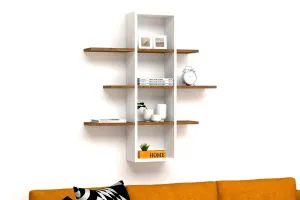 Nástenná polica Ardo - Walnut, White