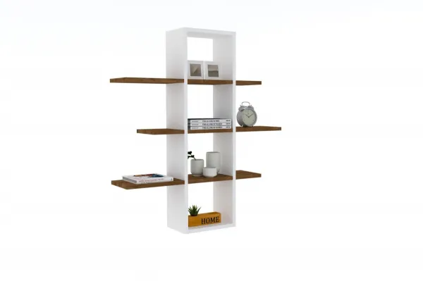 Nástenná polica Ardo - Walnut, White