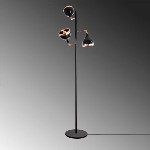 Opviq Stojacia lampa Yıldo 163 cm čierna-medená