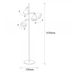Opviq Stojacia lampa Yıldo 163 cm čierna-medená