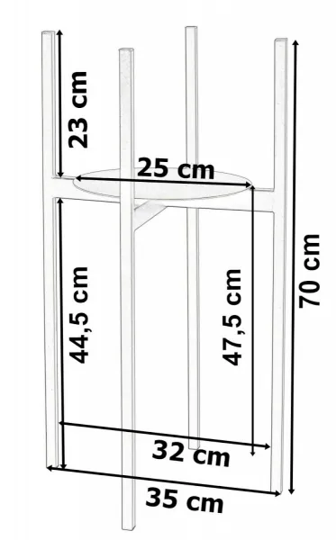 TZB Stojan na kvety Torre 70 cm čierny