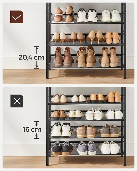 SONGMICS Stojan na topánky Lorado 93 cm hnedý