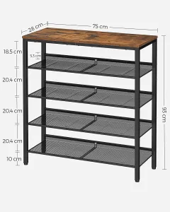 SONGMICS Stojan na topánky Lorado 93 cm hnedý