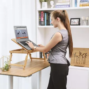 SONGMICS Bambusová podložka pod notebook prírodná 55x35 cm