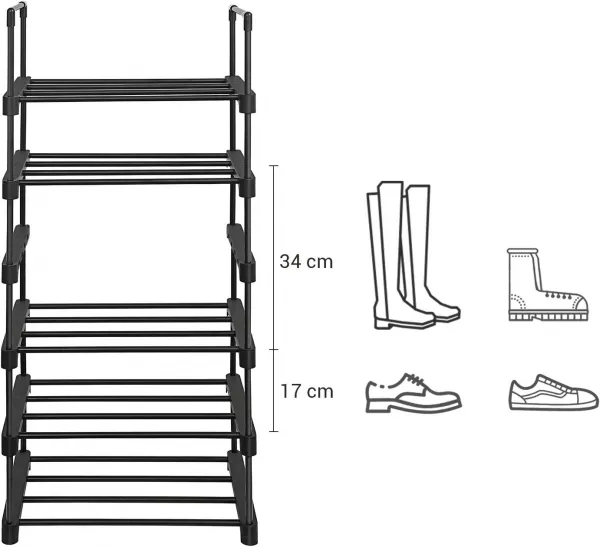 SONGMICS Botník Rezula 106 cm černý