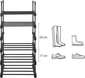 SONGMICS Botník Rezula 106 cm černý