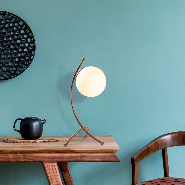 Opviq Stolová lampa Ayva biela/meď