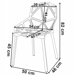 Ažurové kreslo moderné VECTOR čierne