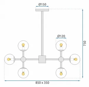TooLight Stropné svietidlo APP269-8C čierne