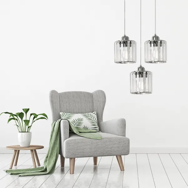 TooLight Stropné svietidlo Crystal APP510-3CPR Trio strieborné