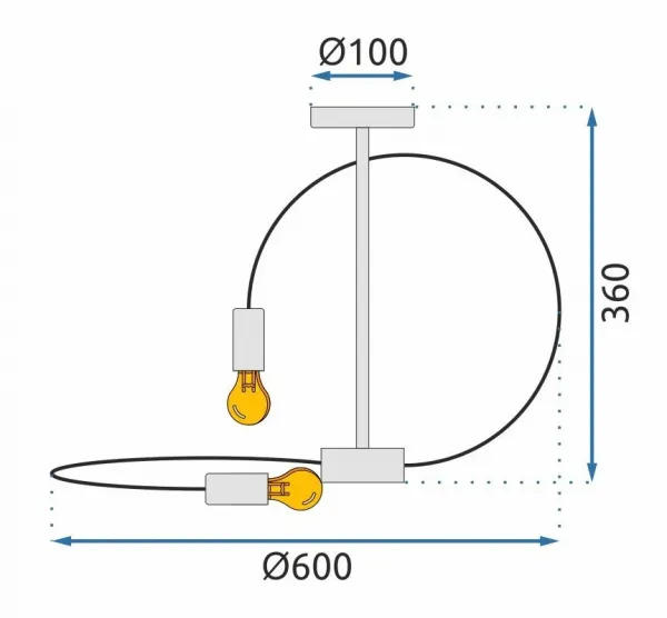 TooLight Stropné svietidlo Lampa 4 APP1093-4C čierne