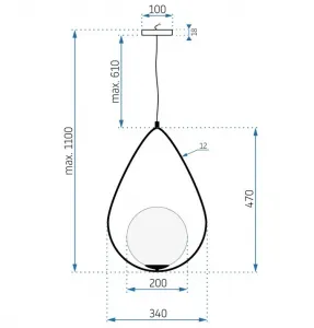 TooLight Stropné svietidlo Luca APP977-1CP čierne