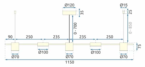 TooLight Stropné svietidlo LED APP929-CP zlaté