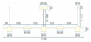 TooLight Stropné svietidlo LED APP929-CP zlaté