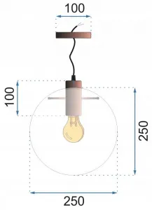 Stropné svietidlo TooLight Lassi 25 cm čierne