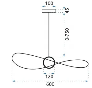 TooLight Stropné svietidlo LED Aza 60 cm čierne