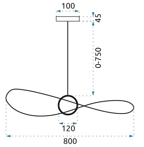 TooLight Stropné svietidlo LED Aza 80 cm čierne