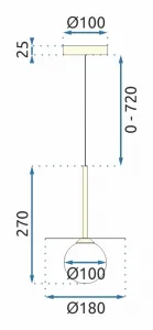 TooLight Stropné svietidlo Nifon zlaté