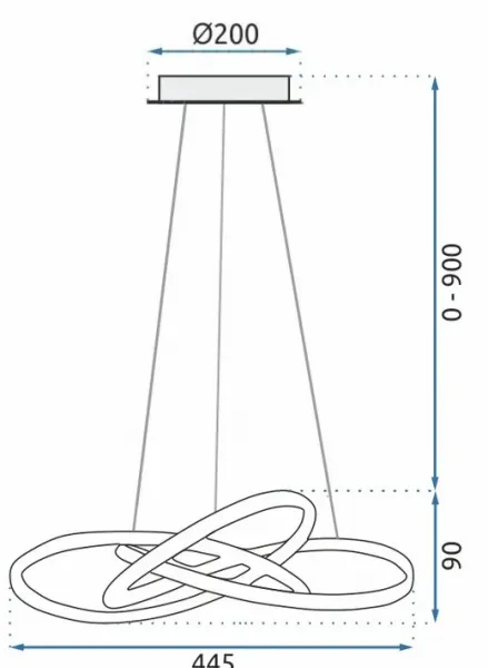 TooLight Stropné svietidlo na diaľkové ovládanie APP390-CP zlaté