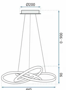 TooLight Stropné svietidlo na diaľkové ovládanie APP390-CP zlaté