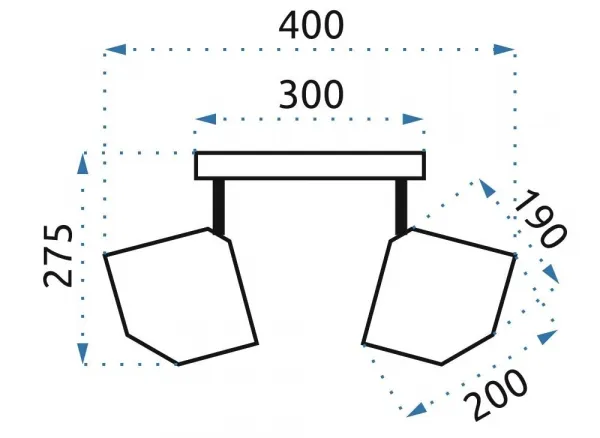 TooLight Stropné svietidlo Plafon Triple čierne
