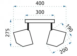 TooLight Stropné svietidlo Plafon Triple čierne