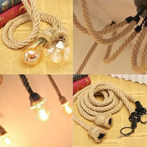 TooLight Stropné svietidlo Spider Rope II hnedé