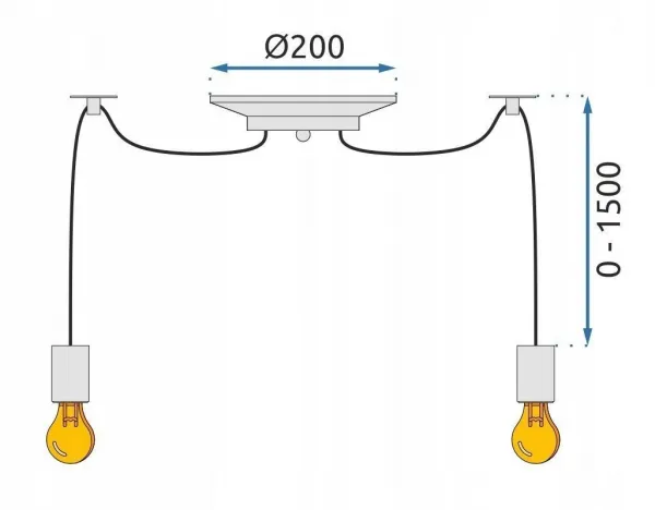 TooLight Stropné svietidlo Spider Rope II hnedé