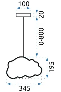 Stropné svietidlo TooLight Cloudie sivé