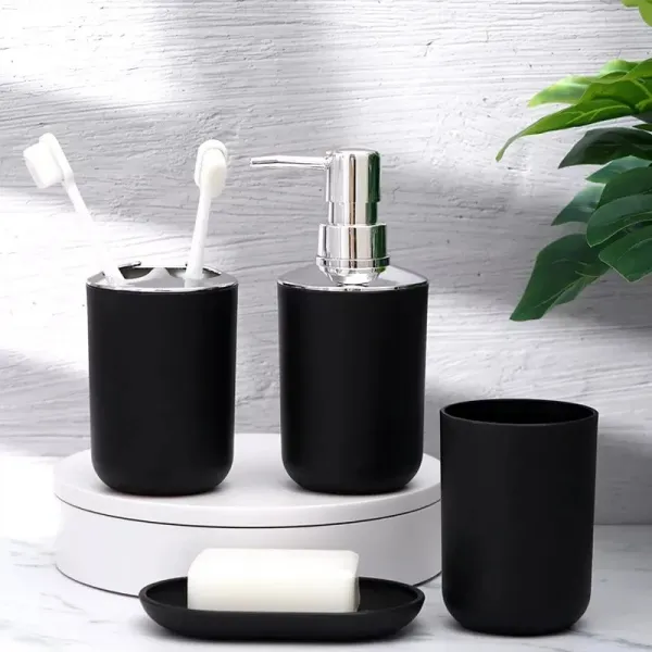 Sada 6 kúpeľňových doplnkov Flores black