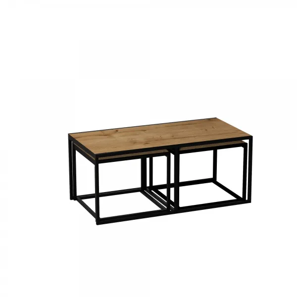 Hanah Home Súprava konferenčných stolíkov Gigante 3 ks dub/čierny