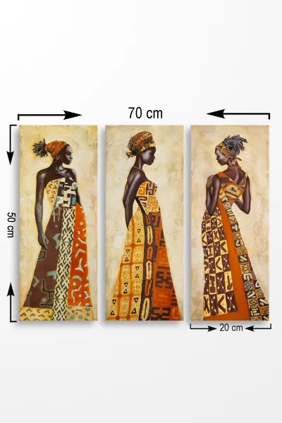 Wallity Sada obrazov AFRICKÁ ŽENA 70 x 50 cm 3 kusy