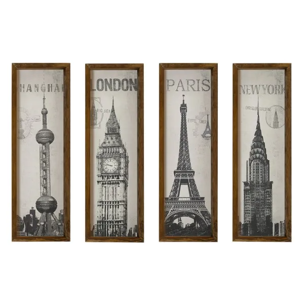 Hanah Home Súprava obrazov City 19x70 cm 4 ks